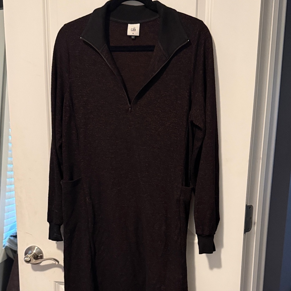 CAbi black and red Zip-Up Sweater Dress